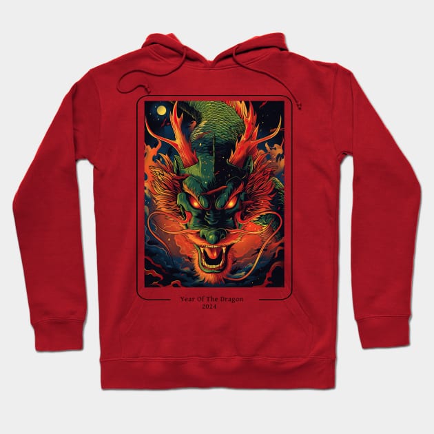 Lunar Year Of The Dragon 2024 Hoodie by RosaliArt